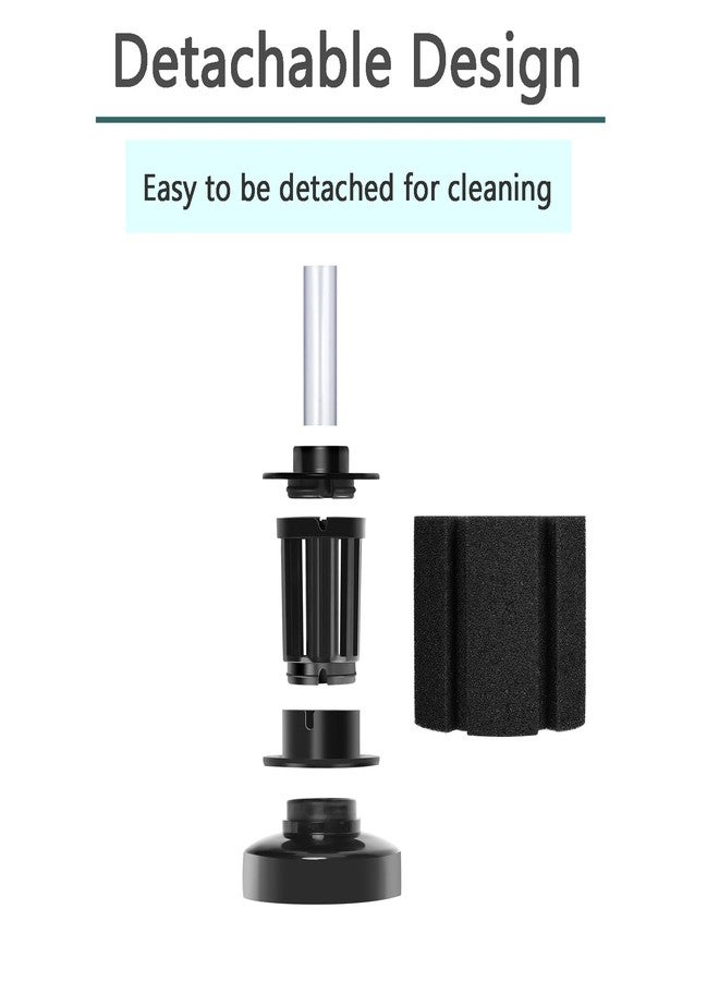 AQUANEAT Aquarium Air Powered Sponge Filter, Fish Tank Bio Bubble Filter with Airline Tubing, Valves, Suction Cup(up to 10Gal) - Image 3